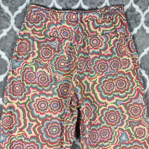 The Ragged Priest Pants Womens 10 Psychedelic Floral Belted High Rise Festival - Picture 10 of 12